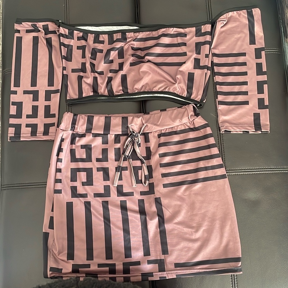 Fashion nova top and mini skirt set